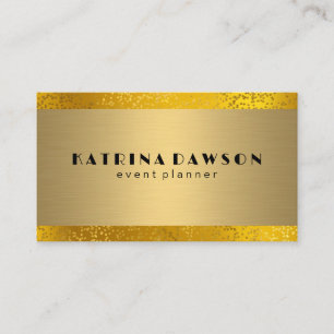 Metallic Gold   Golden Confetti Foil Business Card
