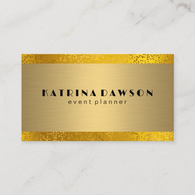 Metallic Gold | Golden Confetti Foil Business Card (Front)