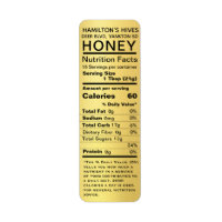 Metallic Gold Honey Nutrition Facts Return Address