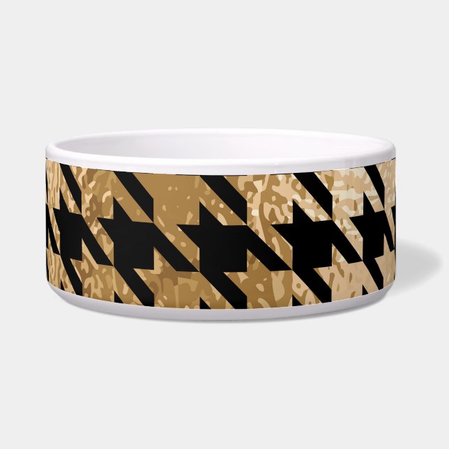 Metallic gold hounds tooth, fashion pattern. (Front)