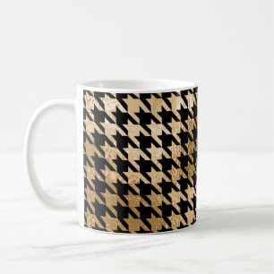 Metallic gold hounds tooth, fashion pattern. coffee mug