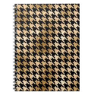 Metallic gold hounds tooth, fashion pattern. notebook