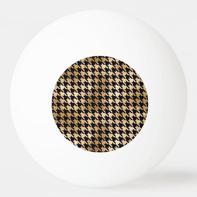 Metallic gold hounds tooth, fashion pattern. ping pong ball (Front)