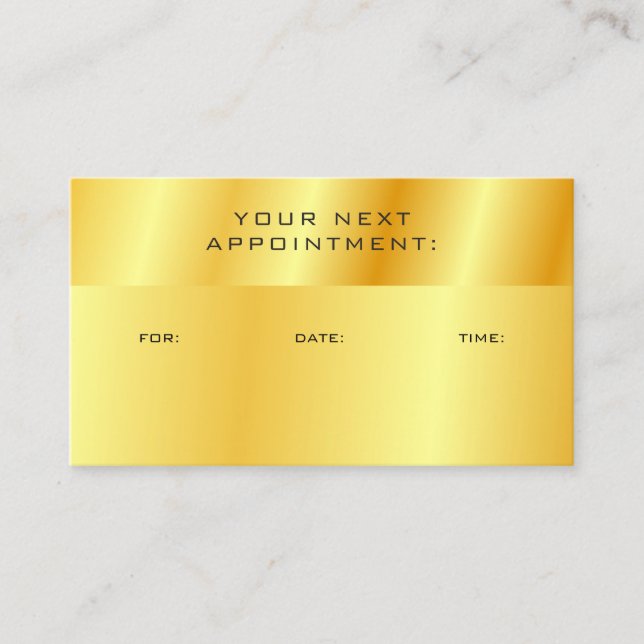 Metallic Gold Look Appointment Reminder Template (Front)