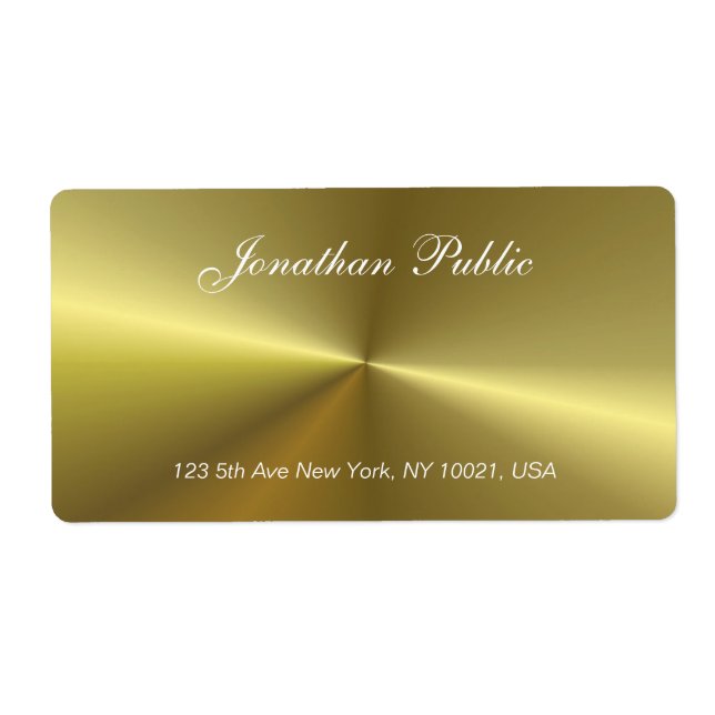 Metallic Gold Look Elegant Script Trendy Template (Front)