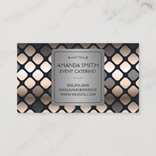 Metallic Gold   Metallic Pattern Squares Business Card