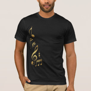 Metallic Gold Music Notes T-Shirt
