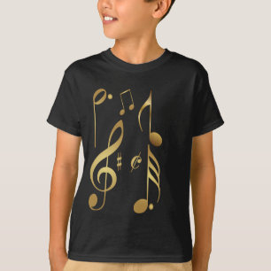 Metallic  Gold Music Notes T-Shirt