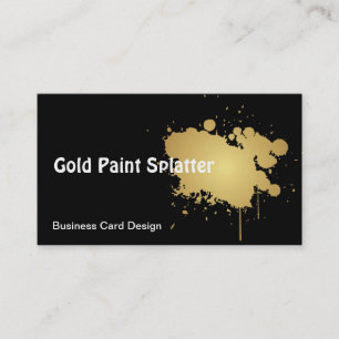 Metallic Gold Paint Splatter Business Card