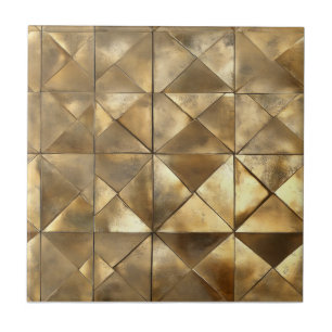Metallic Gold Pattern Ceramic Tile