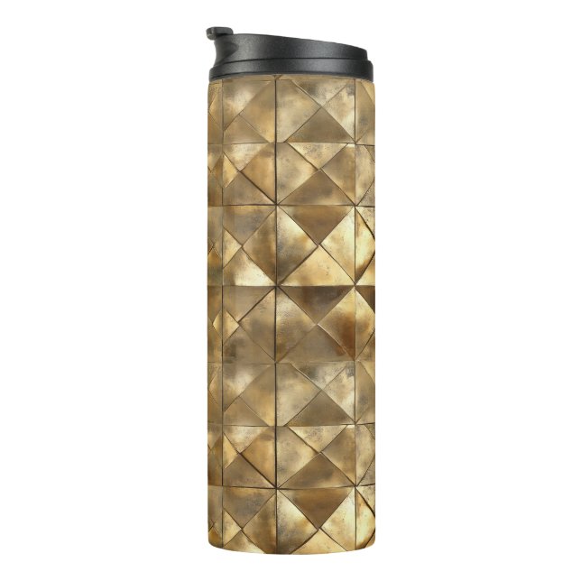 Metallic Gold Pattern Thermal Tumbler (Rotated Right)