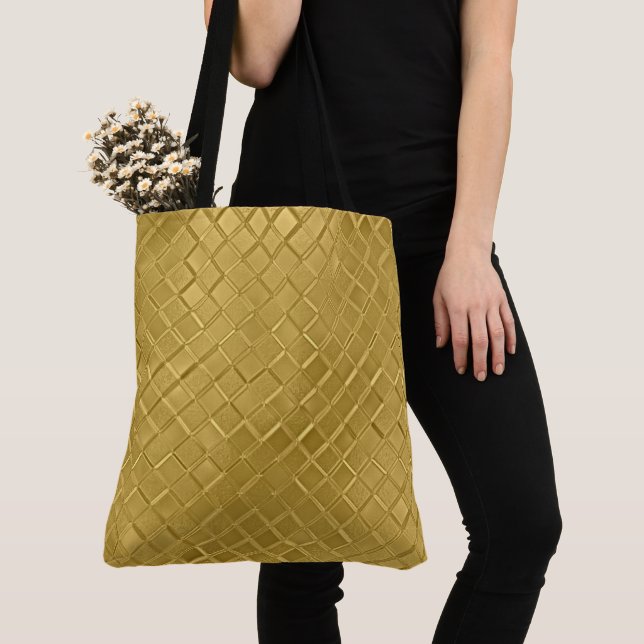 Metallic Gold Pattern Tote Bag (Close Up)
