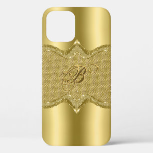 Metallic Gold print With Diamonds Pattern iPhone 12 Pro Case