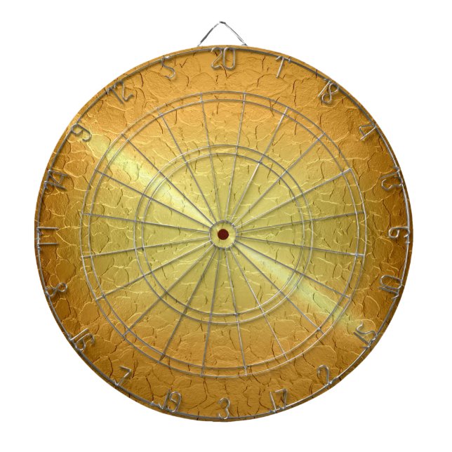 Metallic Gold Stainless Steel Metal Dartboard (Front)