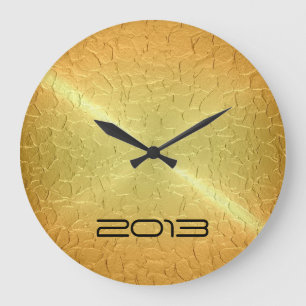 Metallic Gold Stainless Steel Metal Large Clock