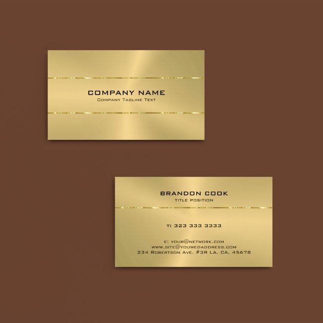Metallic Gold Stainless Steel Minimalistic Design Business Card (Creator Uploaded)