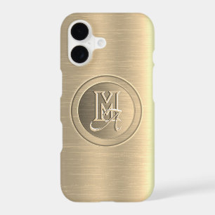Metallic Gold Steel Engraved Monogram