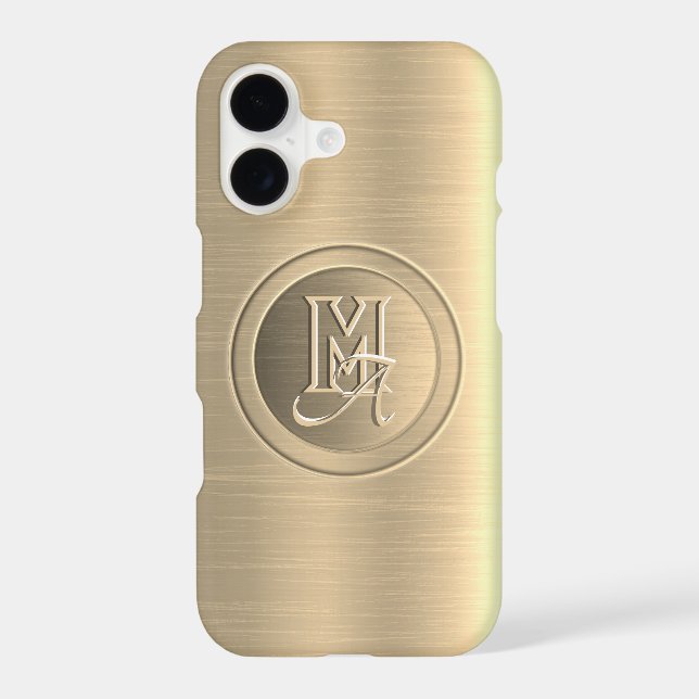 Metallic Gold Steel Engraved Monogram (Back)