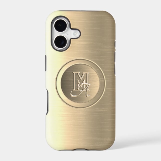 Metallic Gold Steel Engraved Monogram (Back)