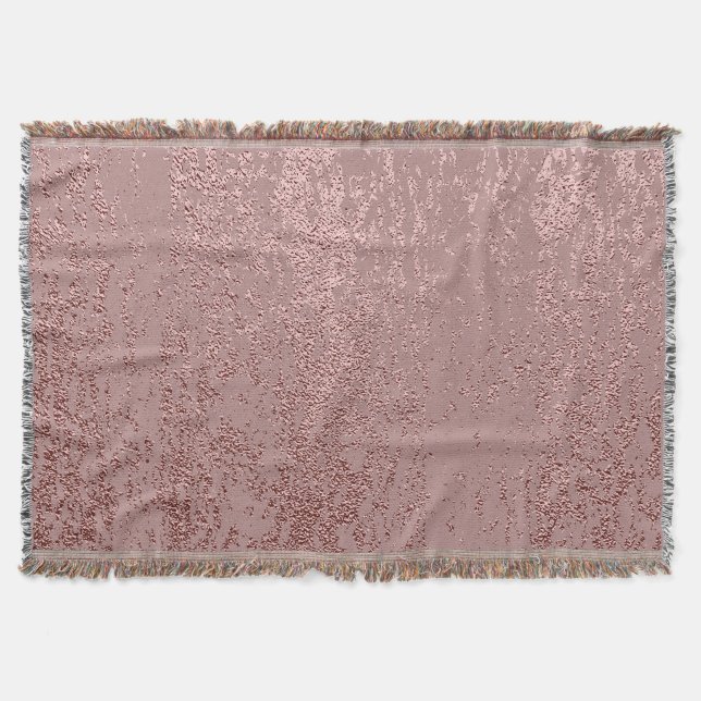 Metallic gold texture, rose quartz. throw blanket (Front)