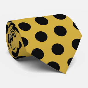 Metallic Gold Tie with Classy Black Dot Style