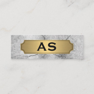 Metallic Gold Trim Cracked Background Mini Business Card