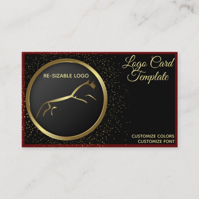 Metallic Gold Uffington Horse  Business Card (Front)