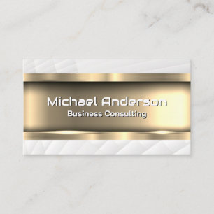 Metallic Gold White Panels Business Card