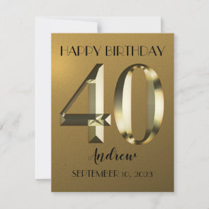 Metallic golden foil 40th birthday