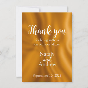 Metallic golden foil thank you card
