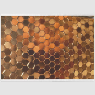Metallic Golden Honeycomb Pattern Background Tissue Paper