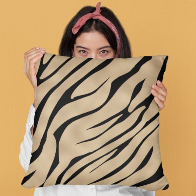 Metallic Golden Zebra Pattern  Cushion (Creator Uploaded)