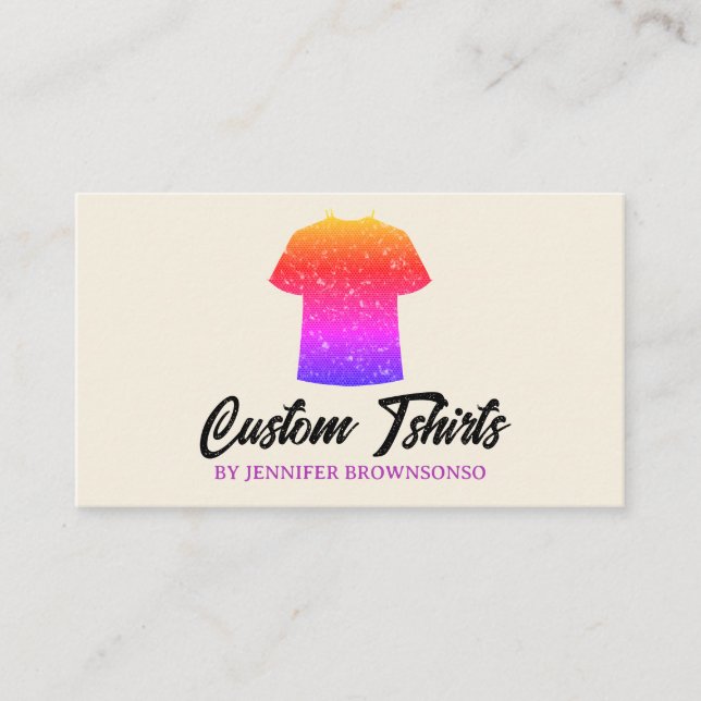 Metallic gradient T Shirt Print Clothing Apparel Business Card (Front)