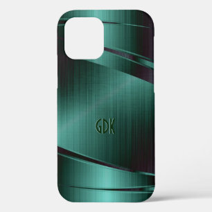 Metallic Green Design Brushed Aluminium Look Case- iPhone 12 Case