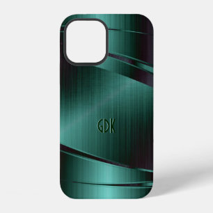 Metallic Green Design Brushed Aluminium Look Case- iPhone 12 Case