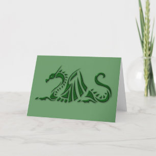 Metallic Green Dragon Card