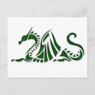 Metallic Green Dragon Postcard