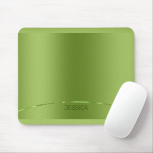 Metallic Green Print Background Mouse Pad