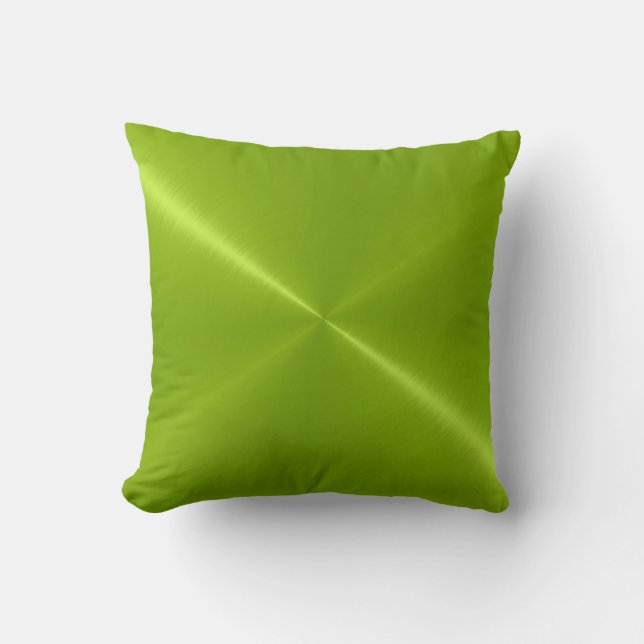 Metallic Green Stainless Steel Metal Look Cushion (Front)