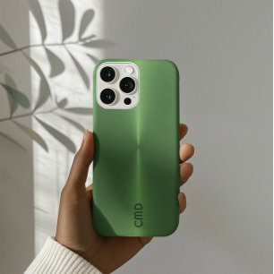 Metallic Green Texture Stainless Steel Look iPhone 16 Pro Case