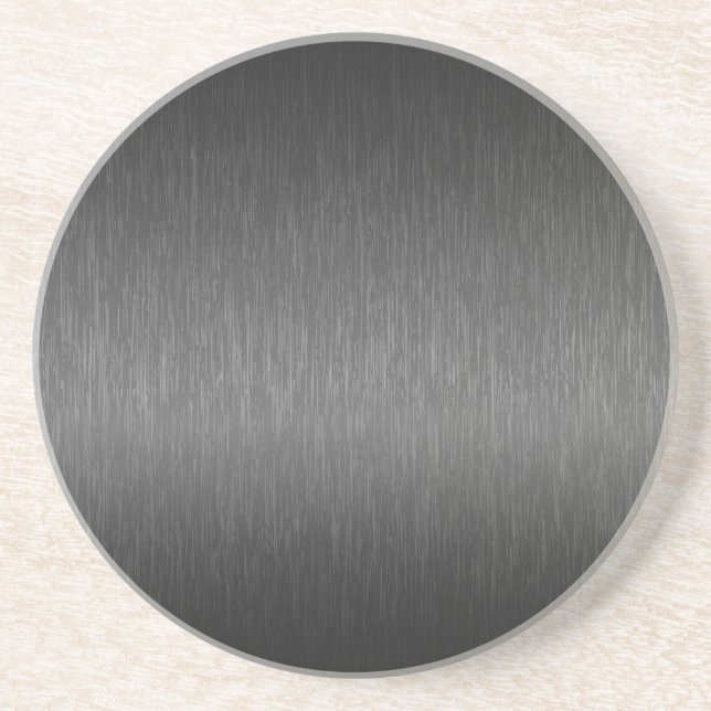 Metallic Grey Brushed Aluminium Look Coaster (Front)