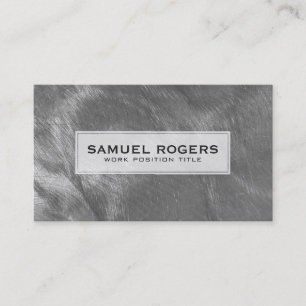 Metallic Grey Brushed Steel Look Business Card