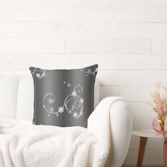 Metallic Grey Christmas Cushion (Couch)