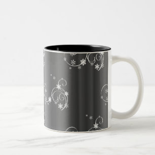Metallic Grey Christmas Two-Tone Coffee Mug
