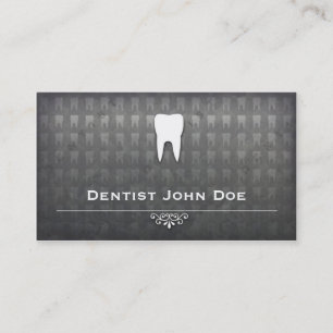 metallic grey dentist dental office business card