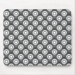 Metallic Grey Funky Flower Mousepad