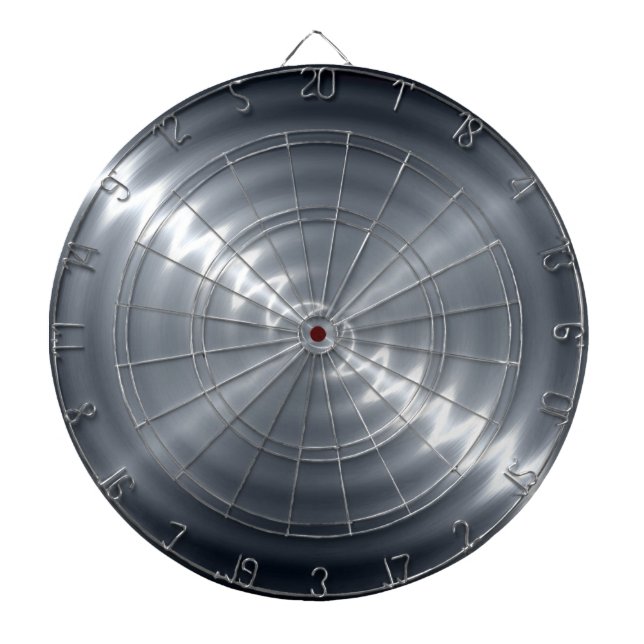 Metallic Grey Stainless Steel Metal Look Dartboard (Front)
