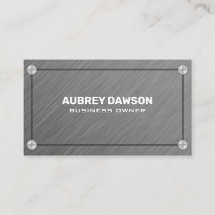 Metallic Grey Texture Screws Business Card