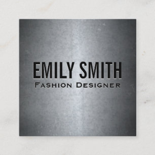 Metallic Grey Texture   Simple Minimal Square Business Card