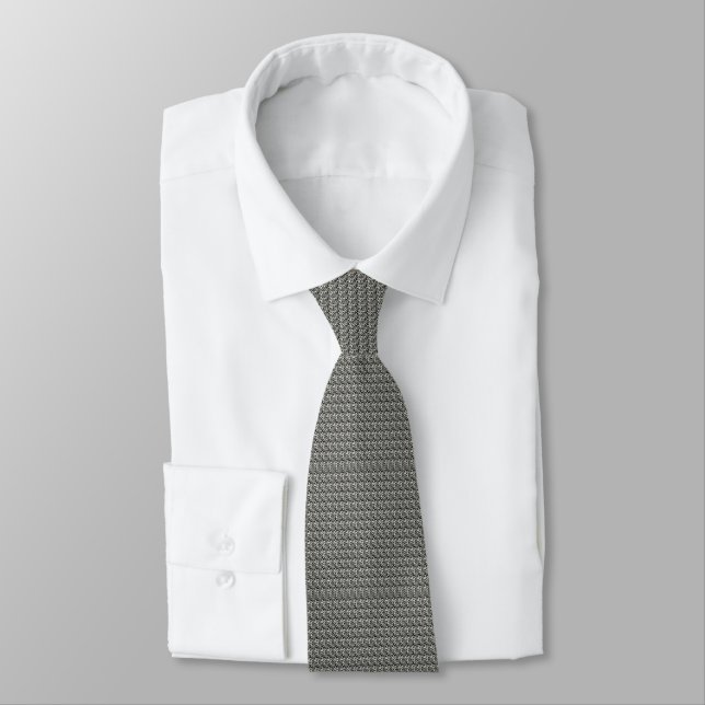 Metallic Grey Tie (Tied)